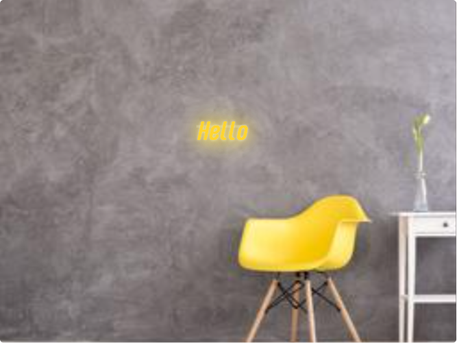 Custom text: Hello
